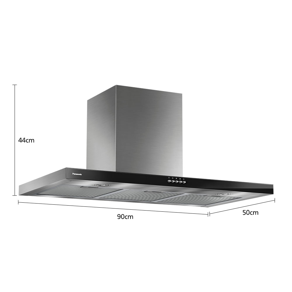 Coifa de Parede Panasonic com Modo Depurador 90cm Black Glass - FV-9HSDB2