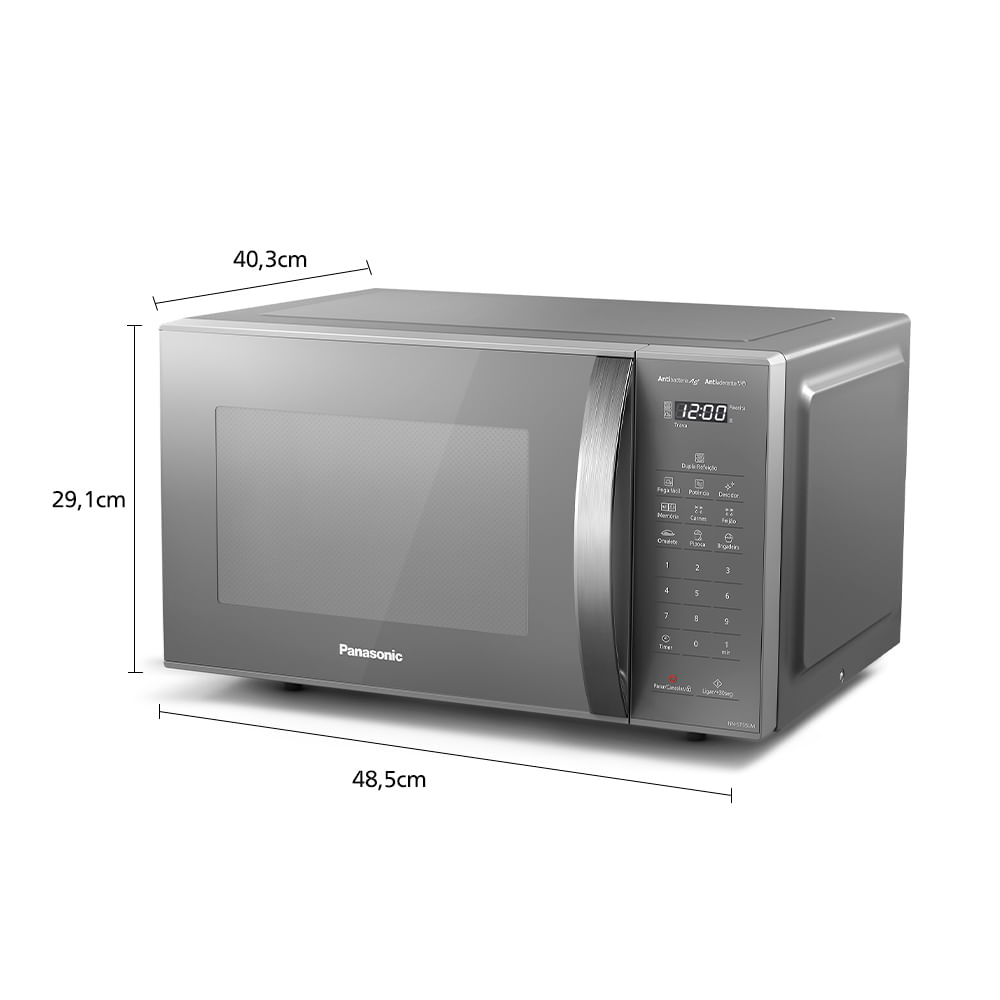 Microondas Panasonic Dupla Refeição 27L Prata - NN-ST55LMRU