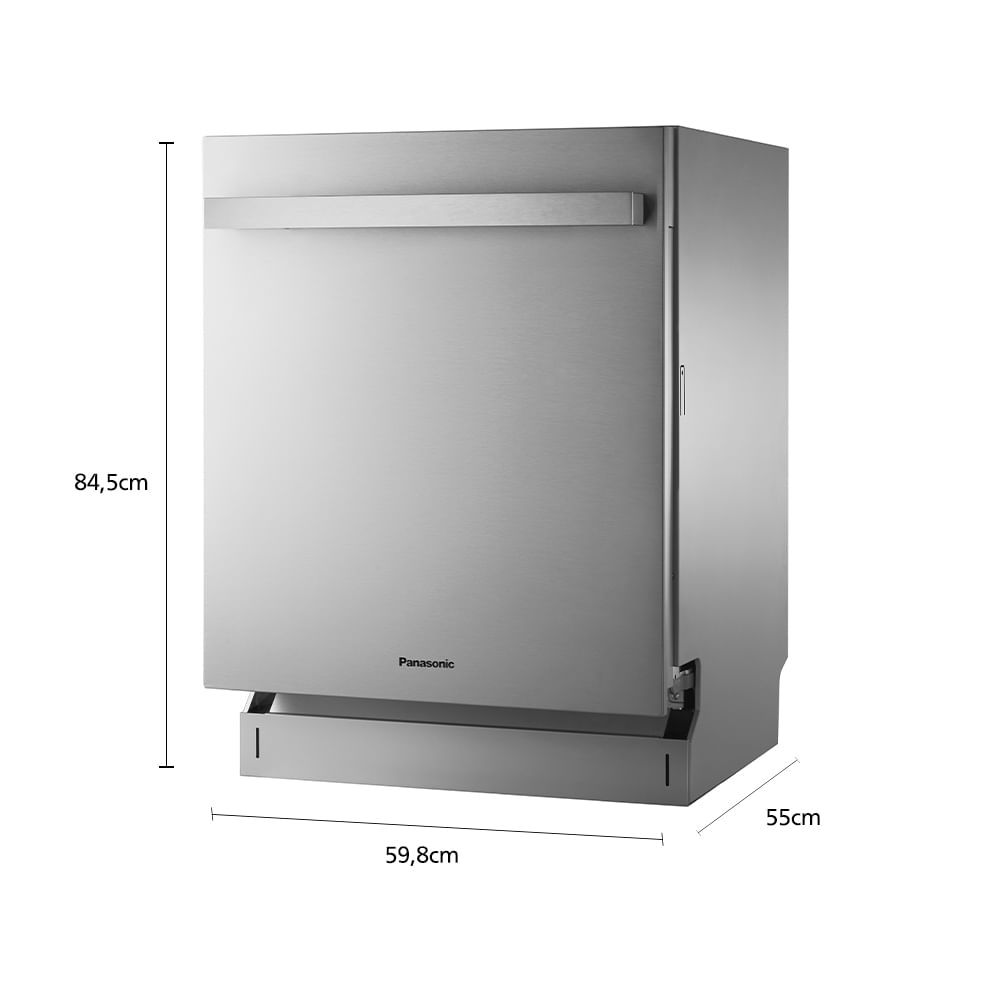 Lava-louças de embutir Intuitive+ Panasonic 15 serviços e Função ECO Inox - NP-6M2FTKBRP