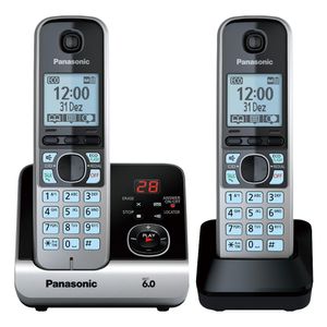 Telefone Sem Fio Panasonic Combo (Base + 1 Ramal) Cinza KX-TG6722LBB