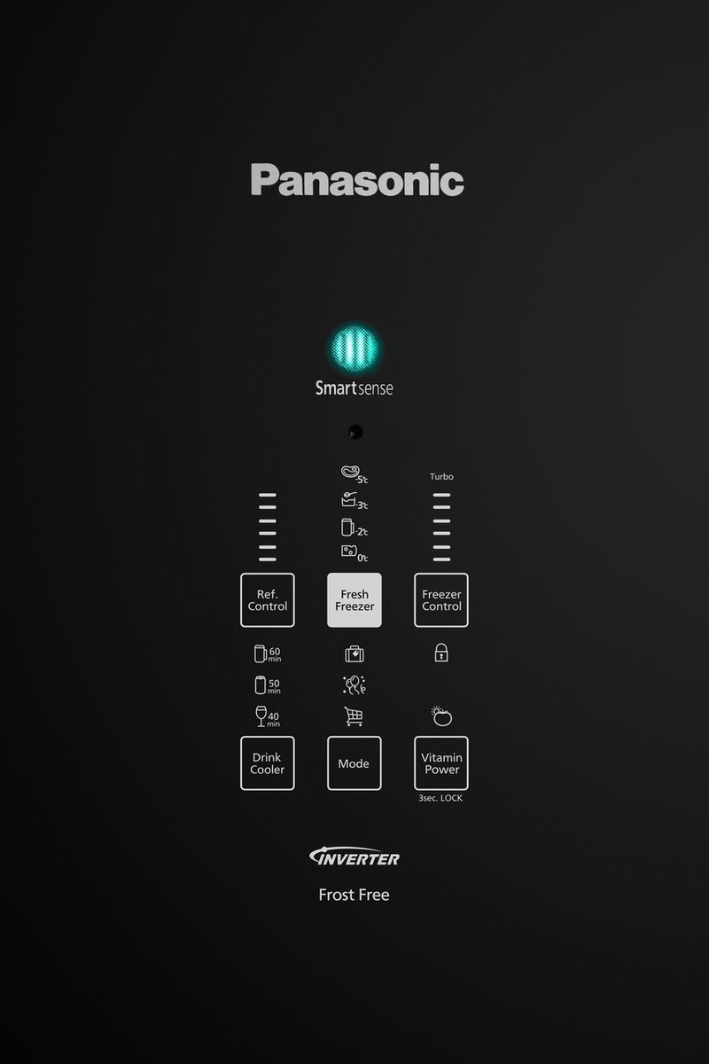Geladeira Frost Free Panasonic Black Glass - NR-BB71GVFB