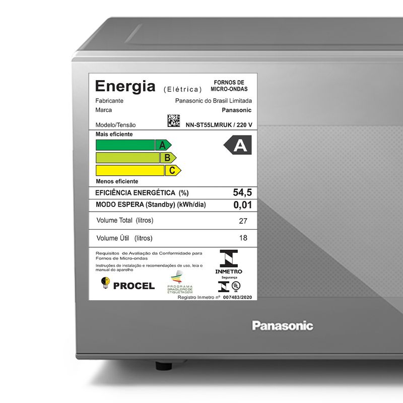 Micro-ondas-Panasonic-27l-800W-Prata-ST55LMRU