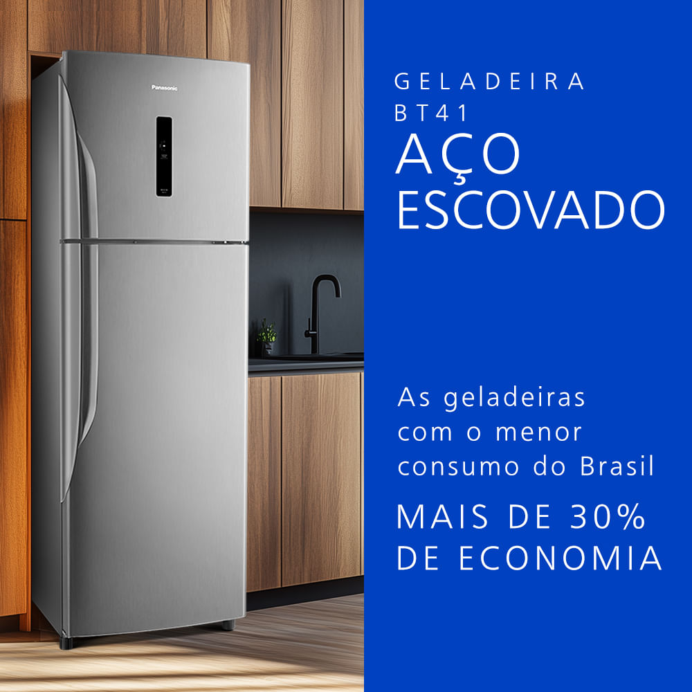 Geladeira Panasonic BT41 Aço Escovado Frost Free 387L - Loja