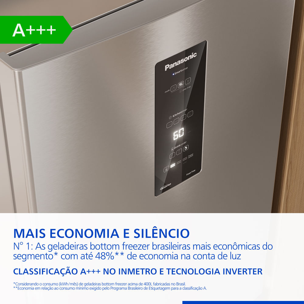 Geladeira Panasonic BB64 Aço Escovado Frost Free 460L - Loja de