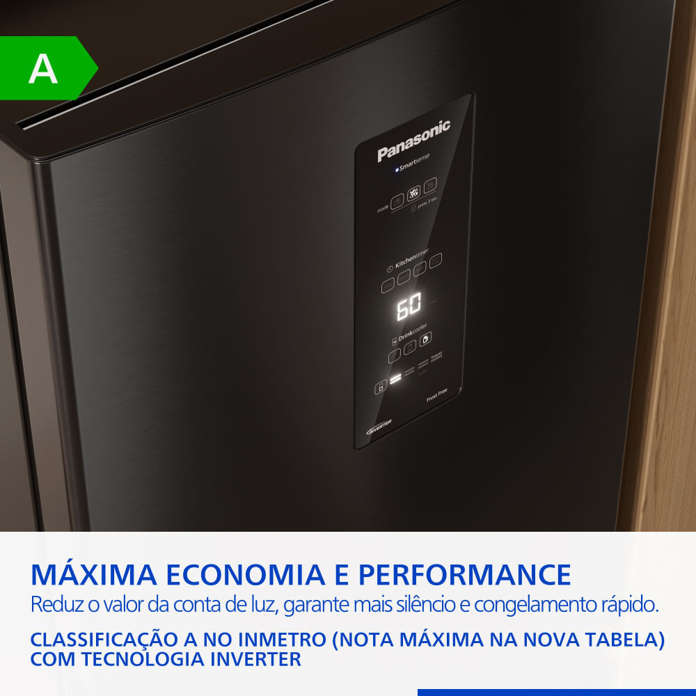 Geladeira Panasonic BB64 Black Inox Frost Free 475L - Loja Online