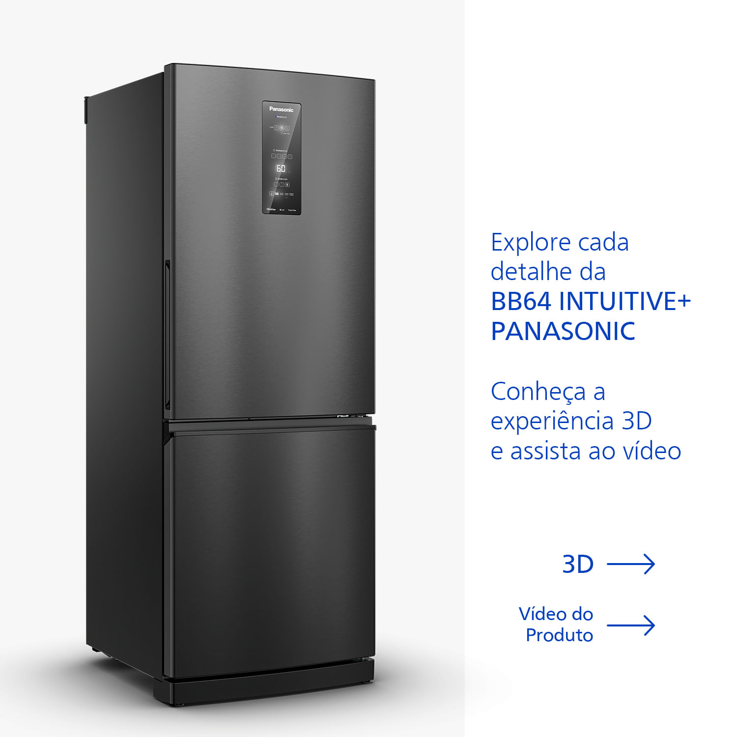 Geladeira Panasonic BB64 Black Inox Frost Free 475L - Loja de