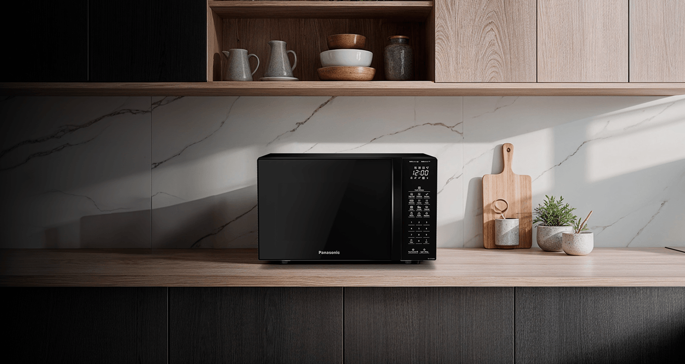 その他 Panasonic Microondas Panasonic Dupla Refeição 34L Black Glass - NN-ST66NBRU